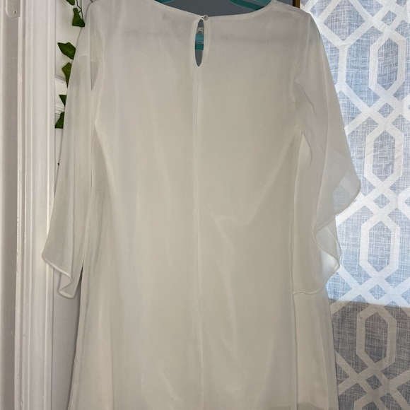 Gorgeous White Chiffon Mini Dress - Picture 2 of 7